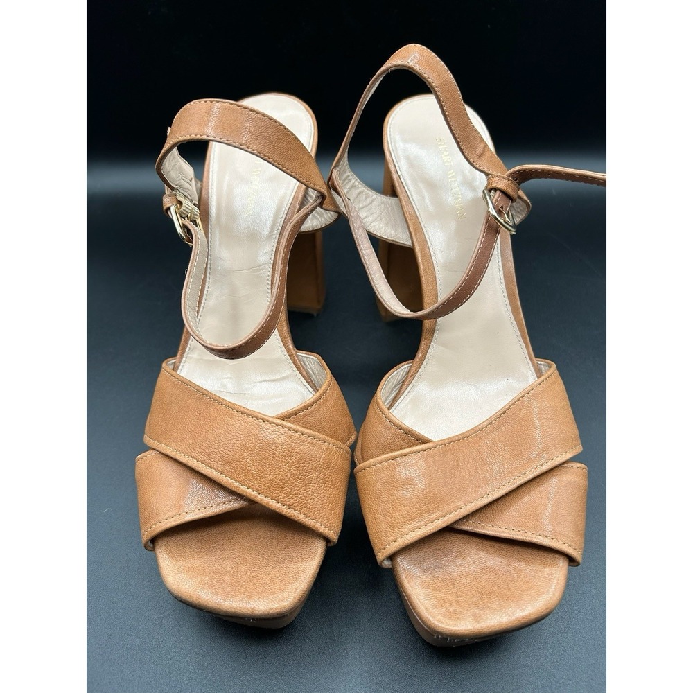 Stuart Weitzman Woman Dayna Platform Sandal 80 Boho Tan Size 10